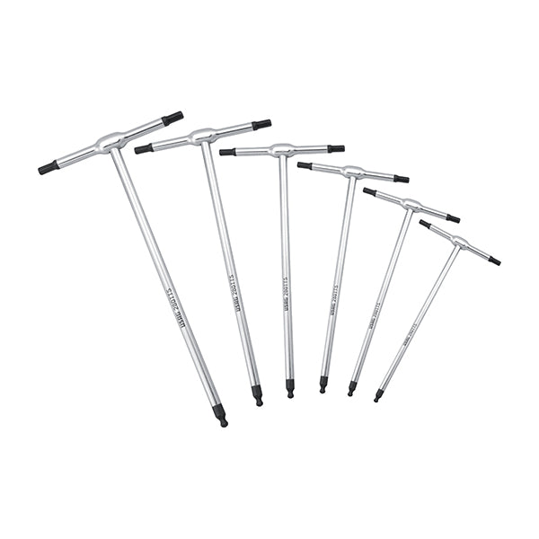 280 TTS/SE6 - Serie di 6 chiavi a T maschio esagonali con testa sferica - Usag - U02800760 280 TTS/SE6 - Serie di 6 chiavi a T maschio esagonali con testa sferica - Usag - U02800760
